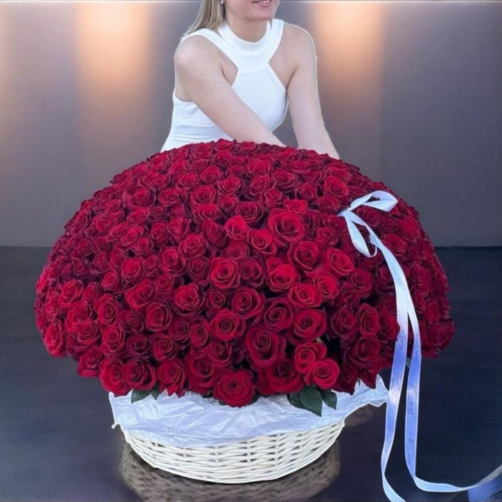 Majestic Love - 501 Roses in Basket